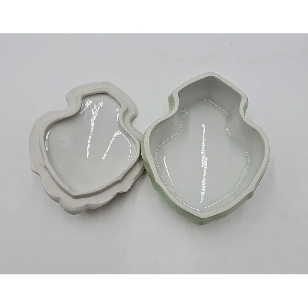 Vintage Limoges China Daisy Trinket Dish Spoon Green Gold Cottagecore Floral 🌼